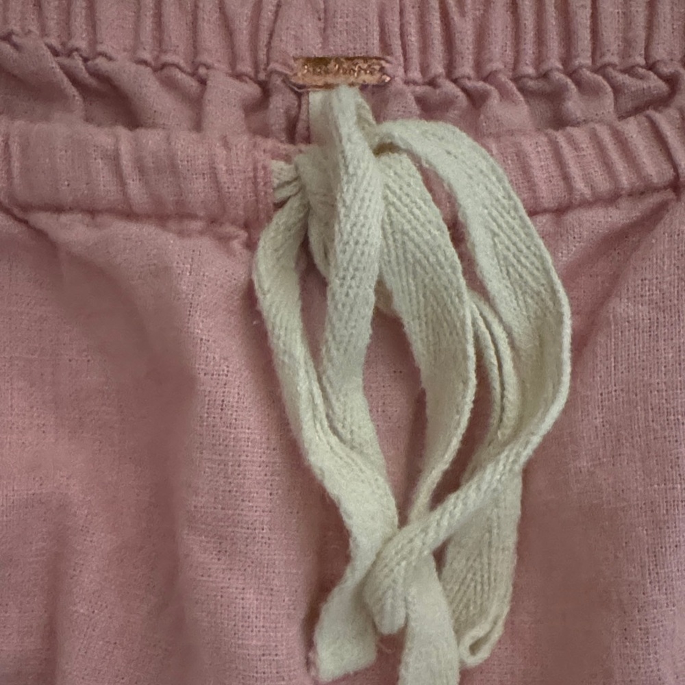 Free People Livin' In It Cotton-Linen Slouchy Beach Pants Orchid Pink medium - Picture 6 of 12